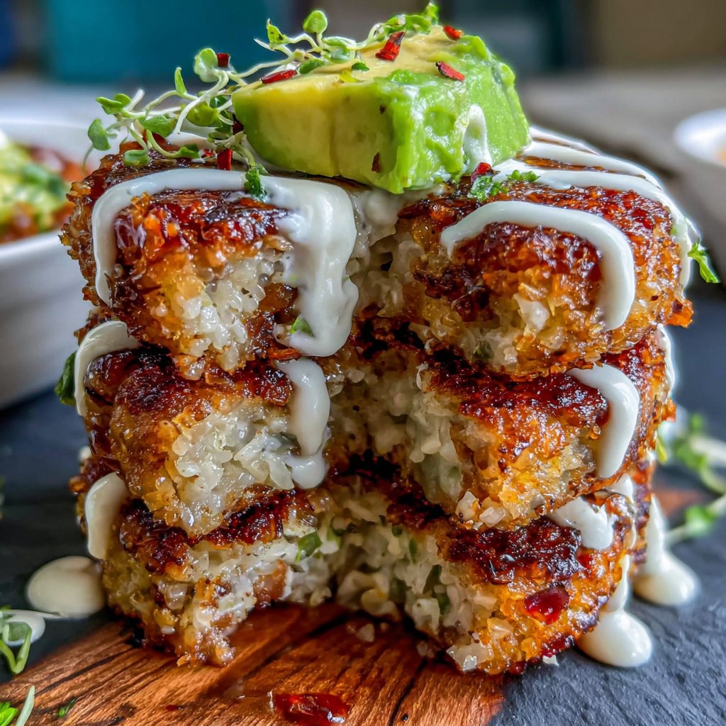 Salmon Rice Cake Stack