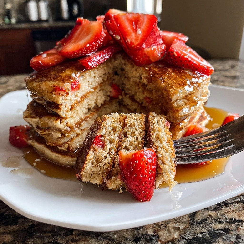 Whole Wheat Strawberry Pancakes