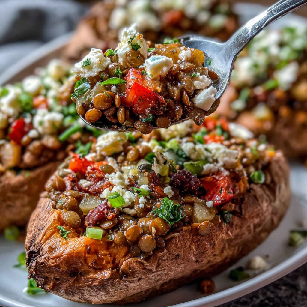 Lentil Stuffed Sweet Potatoes